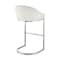 Armen Living Atherik Bar Stool in Brushed Stainless Steel with White Faux Leather 840254335790 - alternate 7
